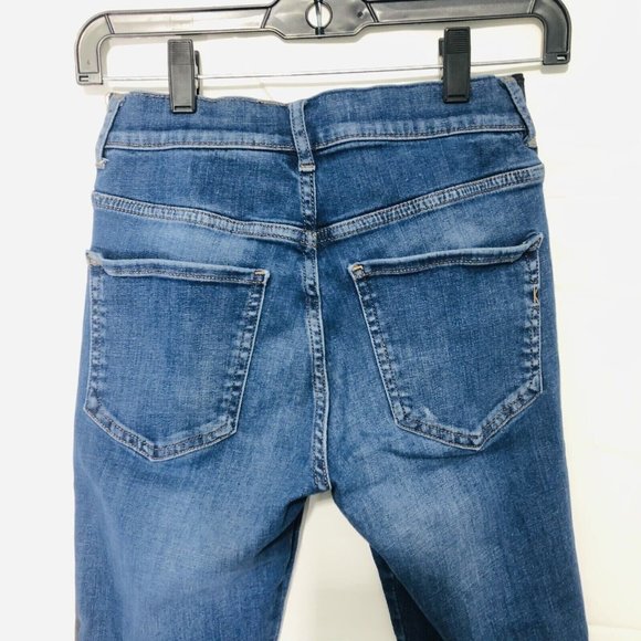 Express Womens Pants 25x27 Ankle Legging 2R Blue Denim High Rise Stretch Black - Picture 5 of 9